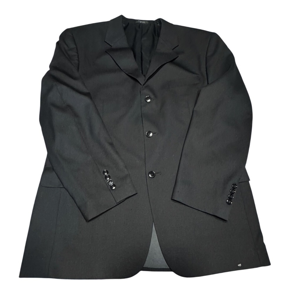 Baracuta Blazer Mens 100% Wool Black 3-Button Suit Jacket Old Money Luxury